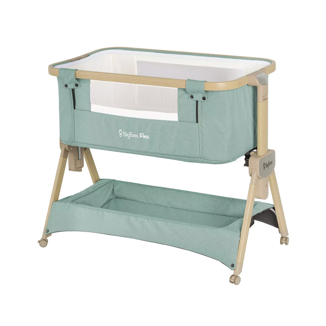 BIGTOES FLEX, Mini culla pieghevole per co-sleeping, facile da trasportare.