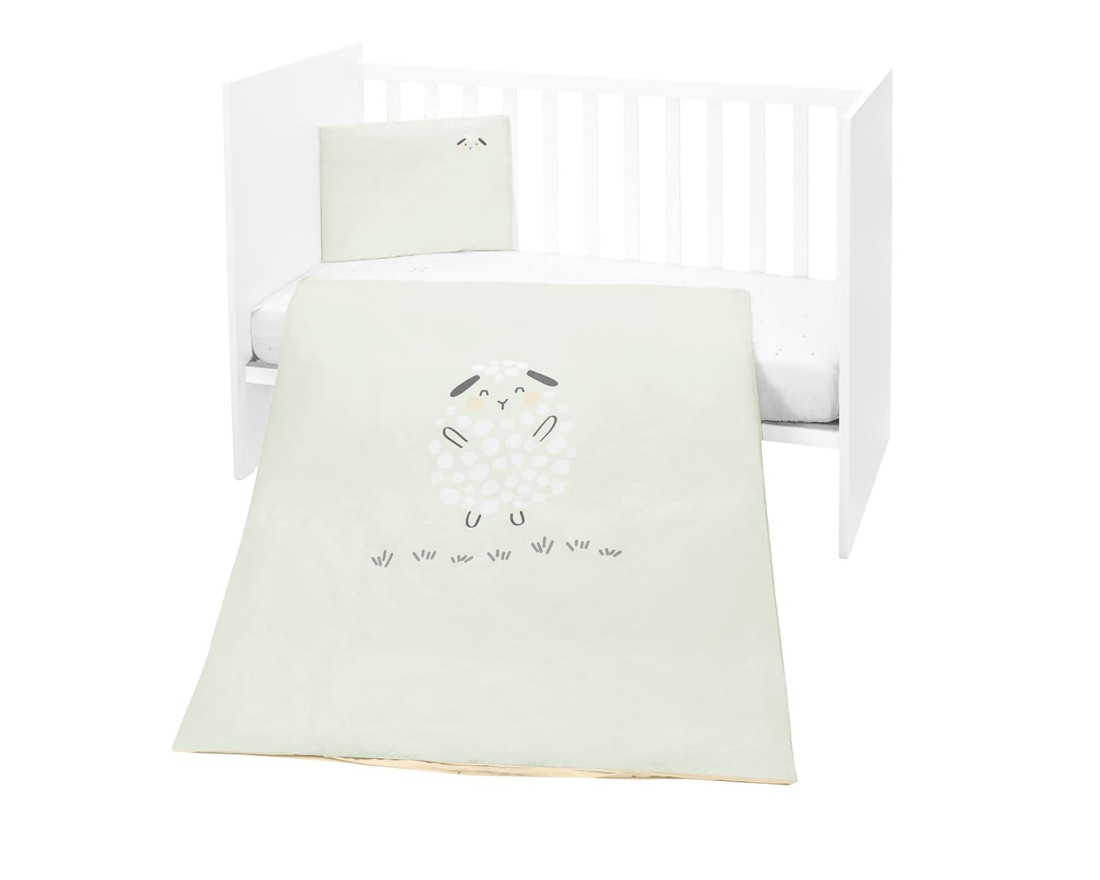 Set biancheria culla bebè cotone 100% OEKO-TEX design delicato