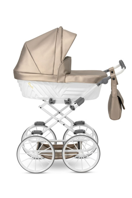 Passeggino per bambole ROSSIE in pelle ecologica con base rigida resistente