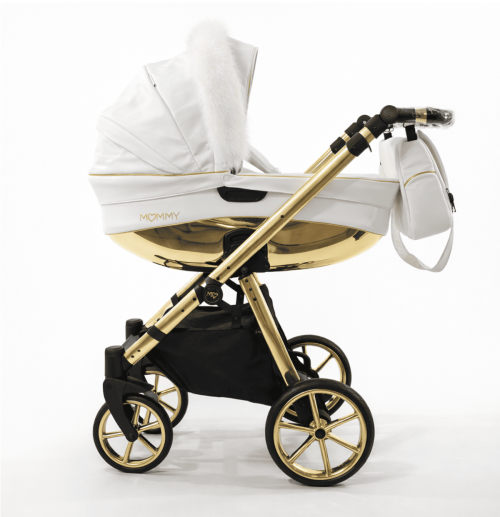 MOMMY GLOSSY BABY ACTIVE elle bianca lucido oro bianco e argento, in PELLE