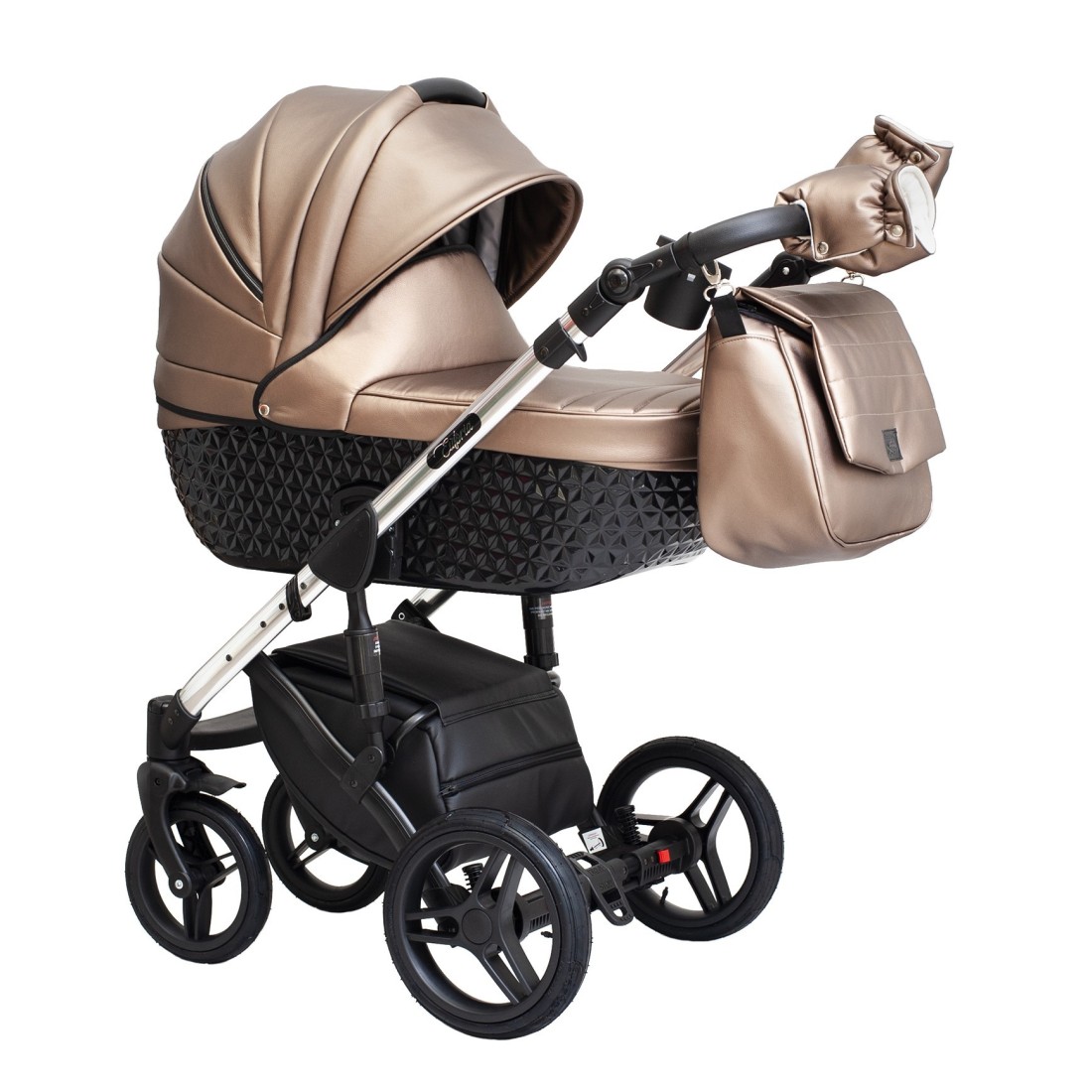 Carro de bebé Euforia Premium DIAMOND moderno - Carrito de cuero - Bebé Pasea