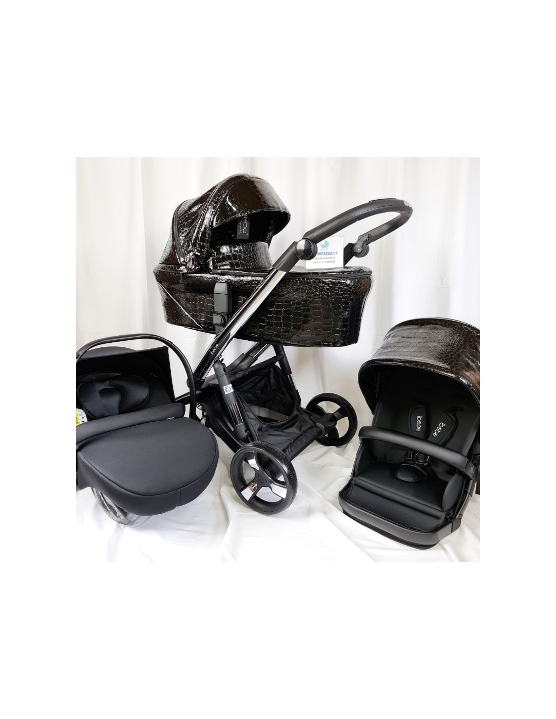 Carrozzina elettronica ISTOP con BRILLO - IBEBE nero lucido