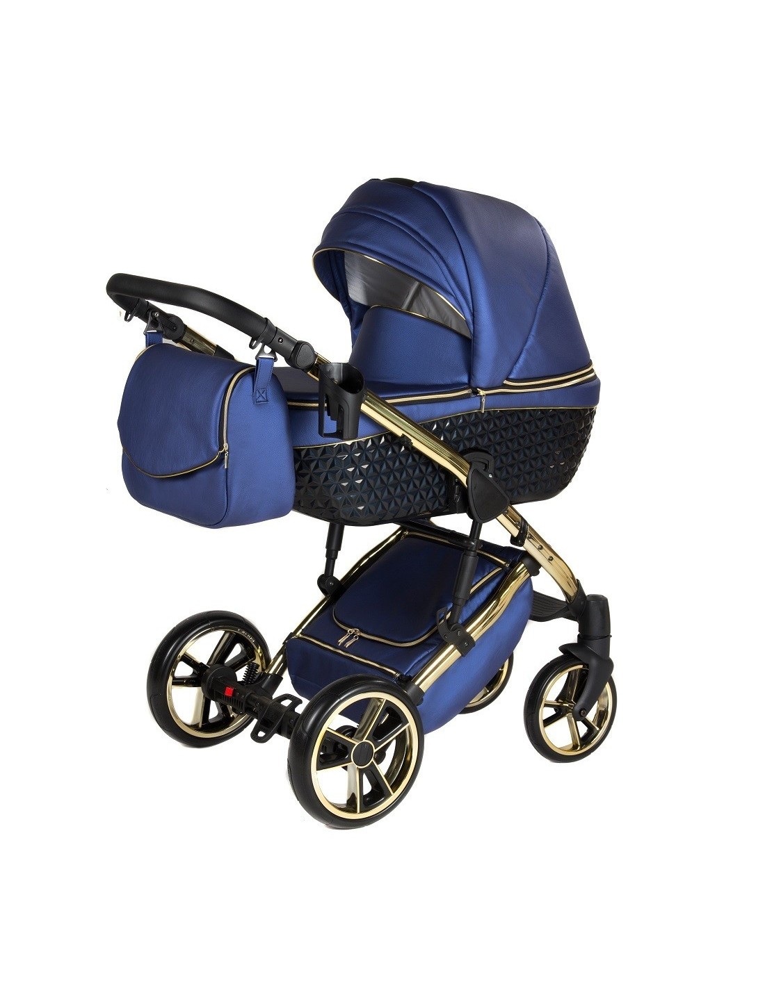 YUKON GOLD - Passeggino con dettagli GOLD, similpelle e diamanti