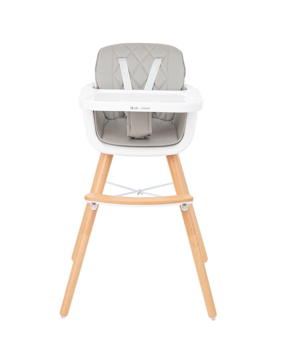 WOODY KIKKABOO seggiolone con gambe in legno e cuscino in pelle