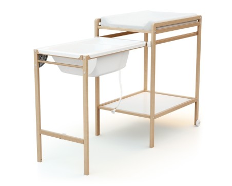 MESA BAÑERA CON CAMBIADOR PARA BEBÉ CON RUEDAS