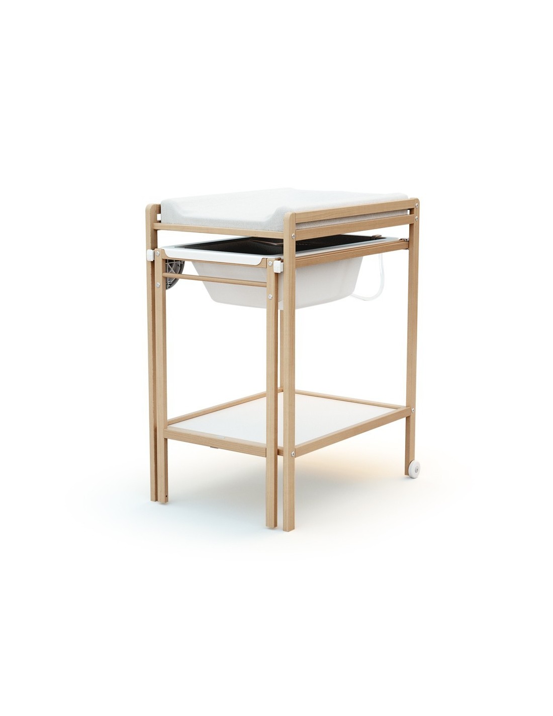 MESA BAÑERA CON CAMBIADOR PARA BEBÉ CON RUEDAS