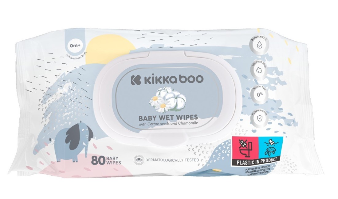 PACK TOALLITAS HÚMEDAS BEBE HIPOALARGENICAS KIKKABOO