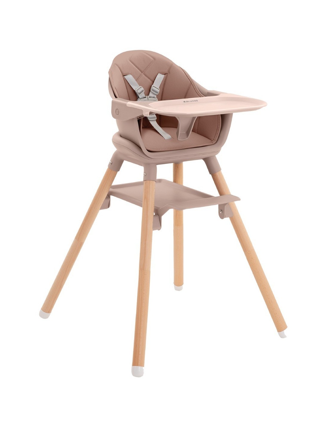 WOODY KIKKABOO seggiolone con gambe in legno e cuscino in pelle