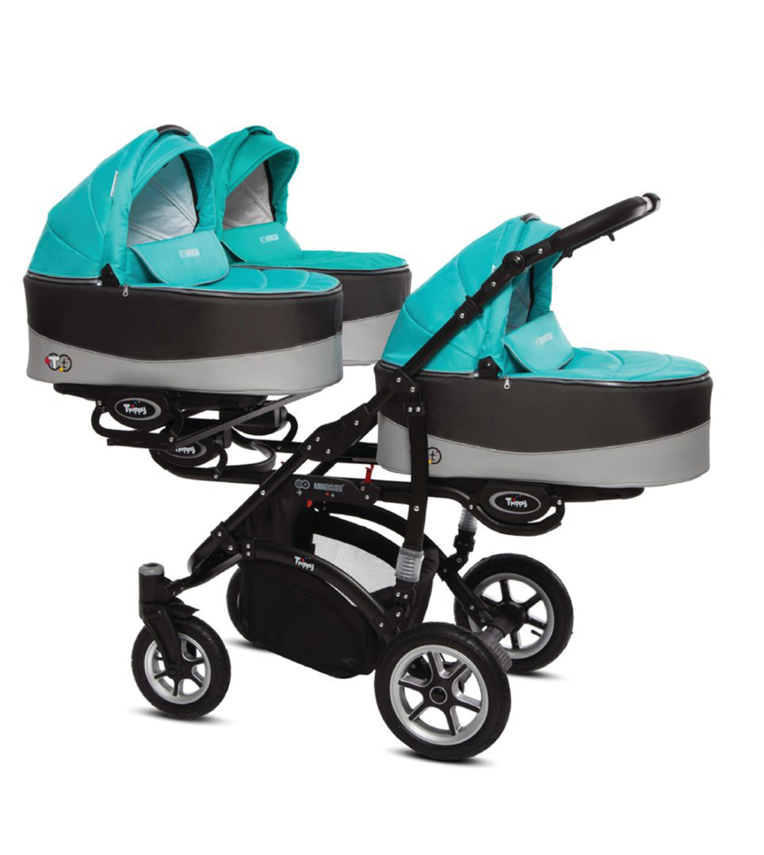 Passeggino gemello TRIPPY AND TWINNI, di babyactive.