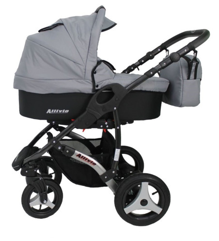 Carrito de bebé económico ALLIVIO - Telas y ruedas de coloridas.