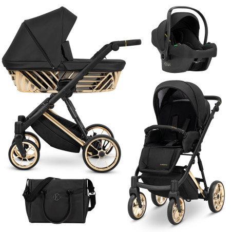 IVENTO PREMIUM GLAM 2024 , Carro de Bebé Con Capazo Dorado