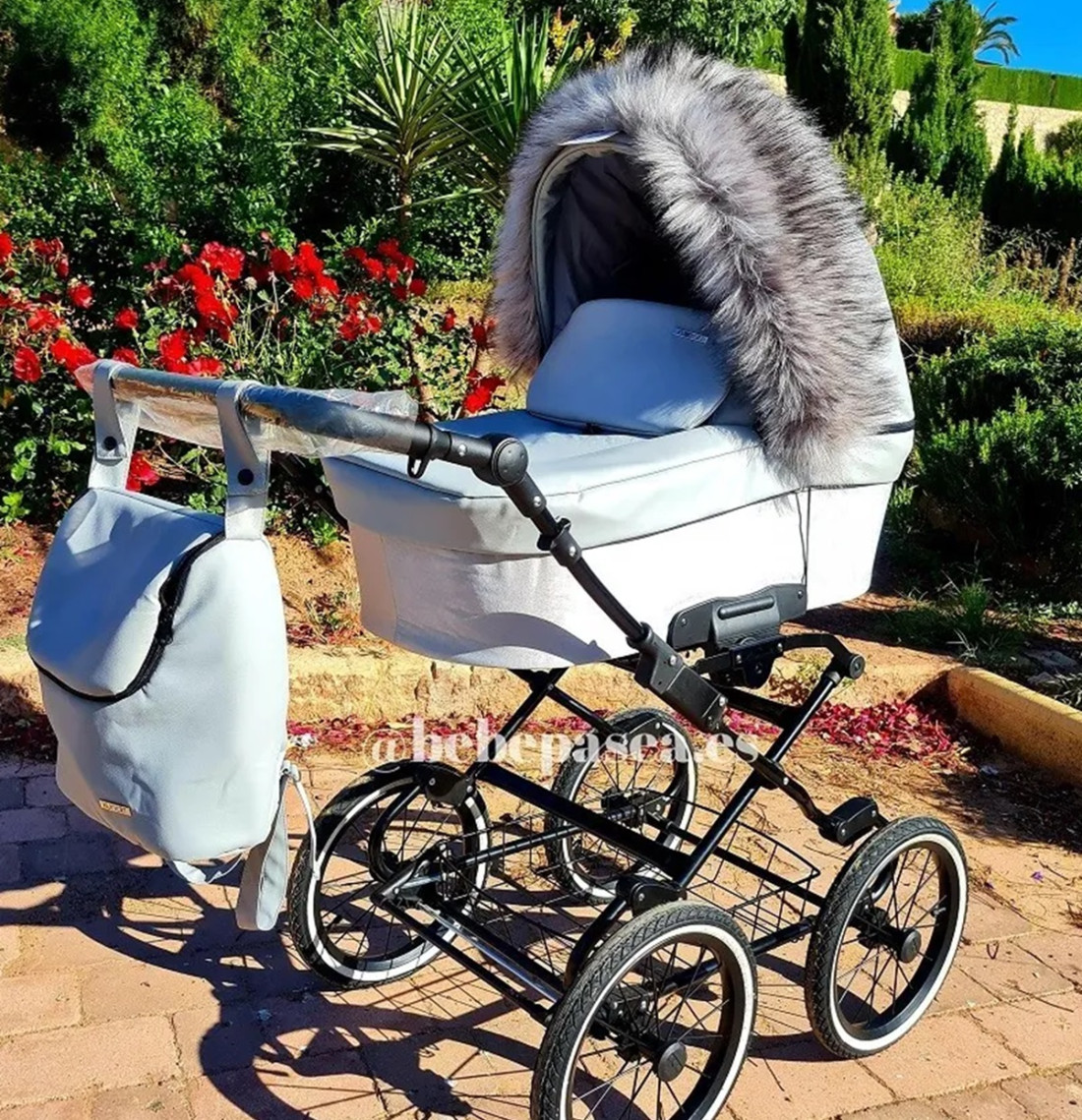 Pelo capota GRIS universal carro de bebe Adorno para carrito bebe