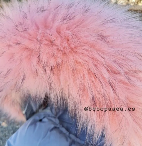 Cappuccio rosa con cappuccio per carrozzina con pompon - Peli per passeggini