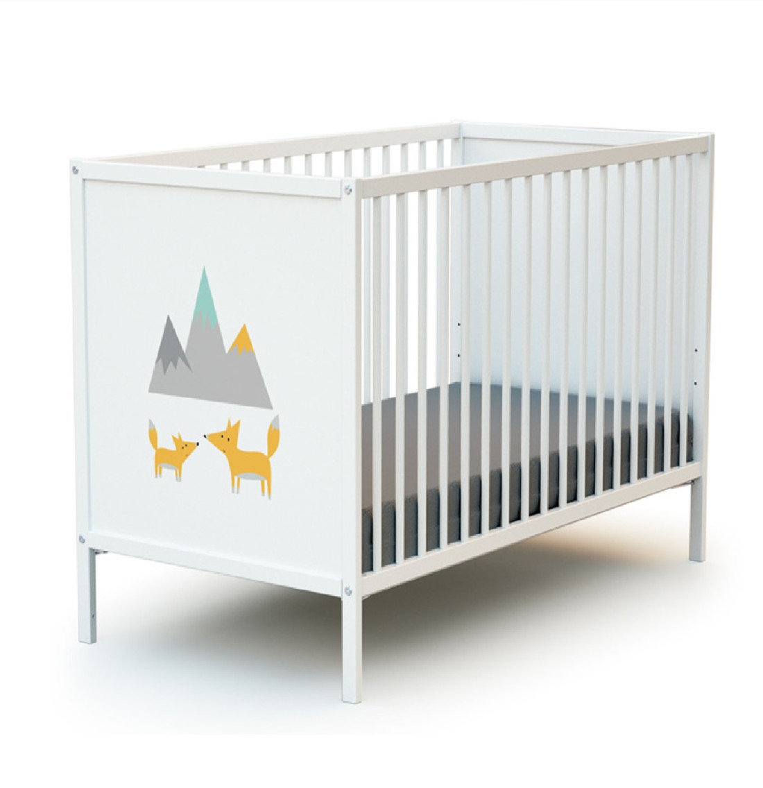 CUNA FOX y COMODA CAJONERA Para bebé marca WEBABY 120x60 cm