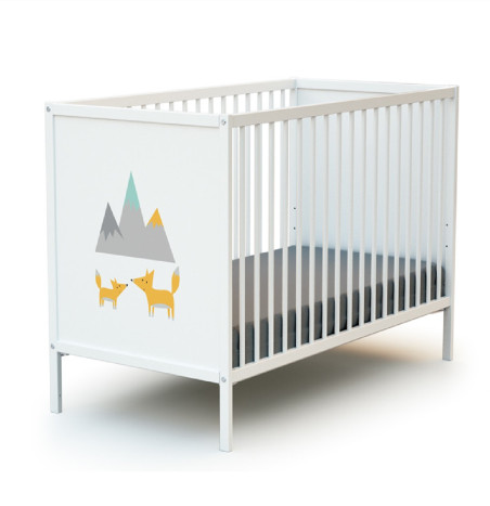 CUNA FOX y COMODA CAJONERA Para bebé marca WEBABY 120x60 cm