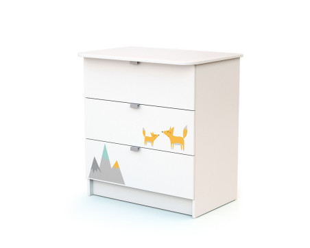 CUNA FOX y COMODA CAJONERA Para bebé marca WEBABY 120x60 cm