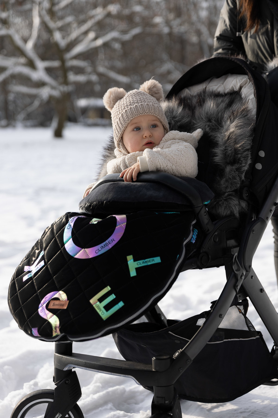 Saco para carrito con capucha de pelo